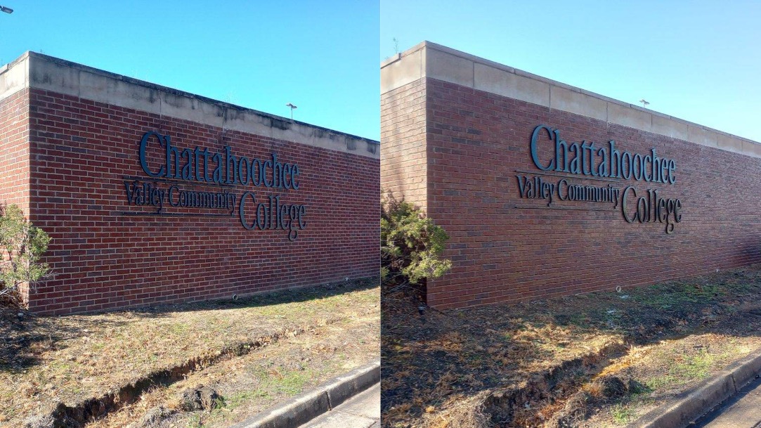 A’s Pressure Washing LLC recently completed a commercial pressure washing building project at CVCC in Phenix City, AL